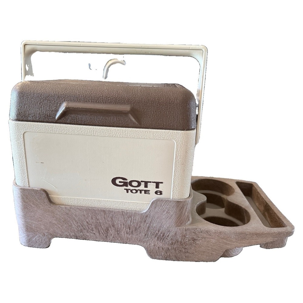 Vintage Gott Tote 6 Console Cooler Arm Rest Cup Holder, Model 1806 USA
